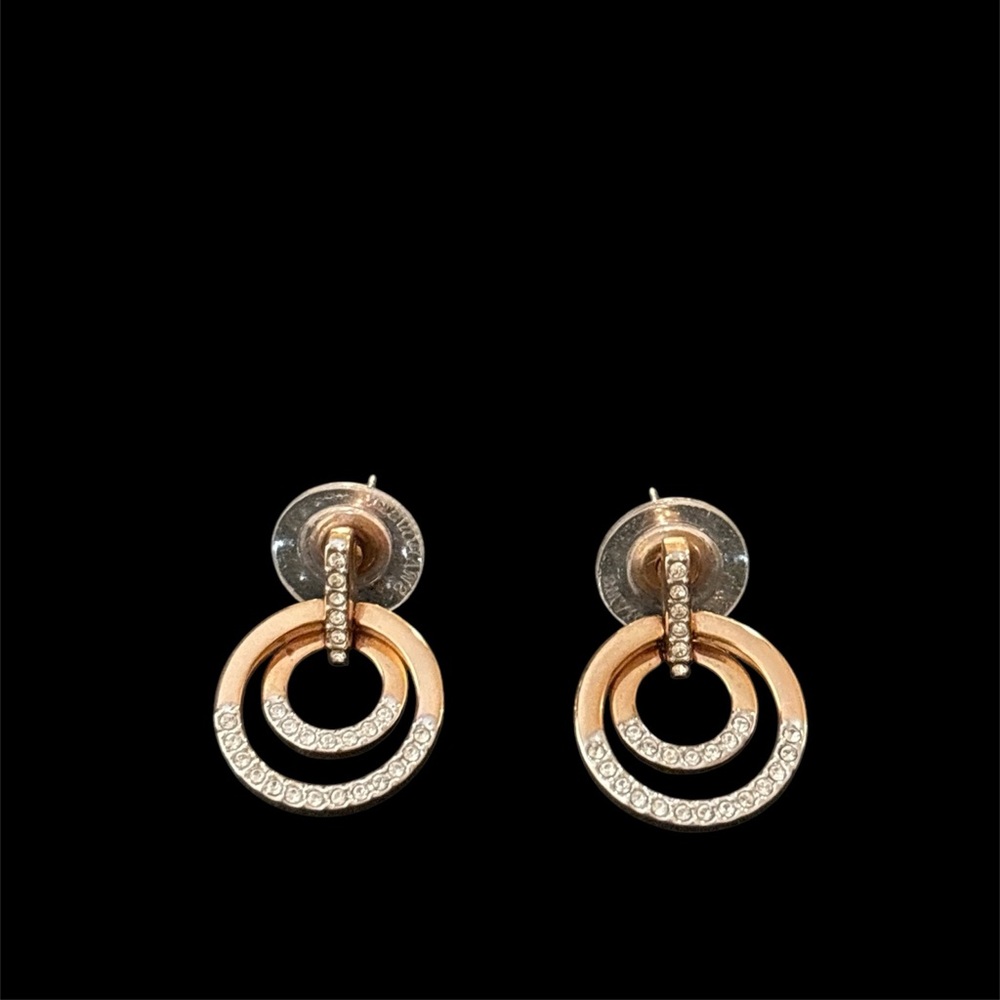 Swarovski Rose gold plated crystal hoops earrings
